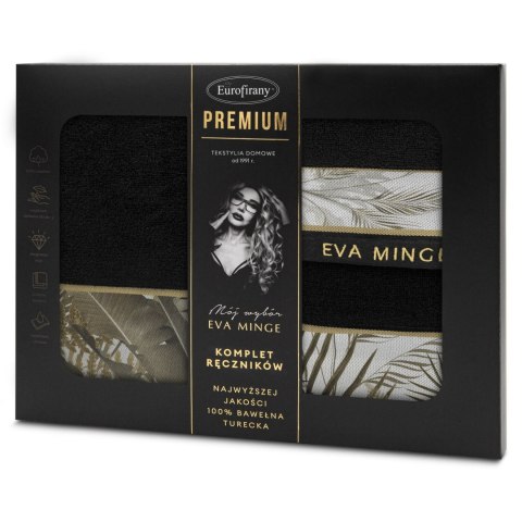 Set Handtuch EVA17 3 schwarz 500