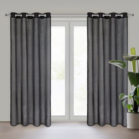 Vorhang AGIS schwarz 140x250 Ösen