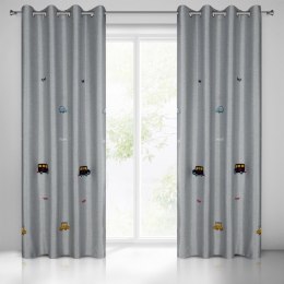 Vorhang ALVIN silber blau 140x250 Ösen