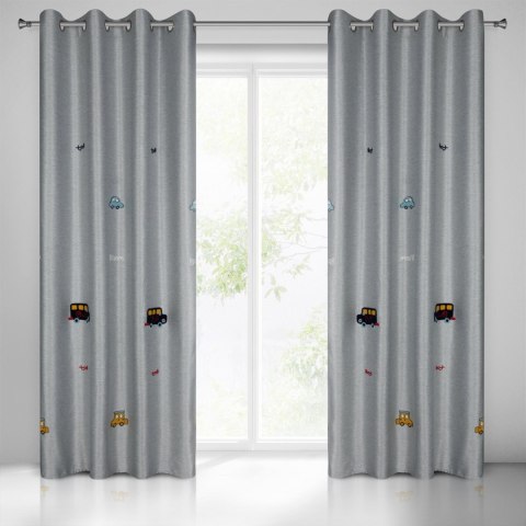 Vorhang ALVIN silber blau 140x250 Ösen