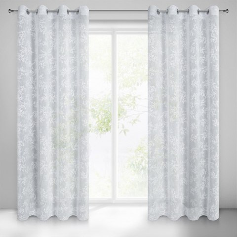 Vorhang AMBER grau weiß 140x250 Ösen