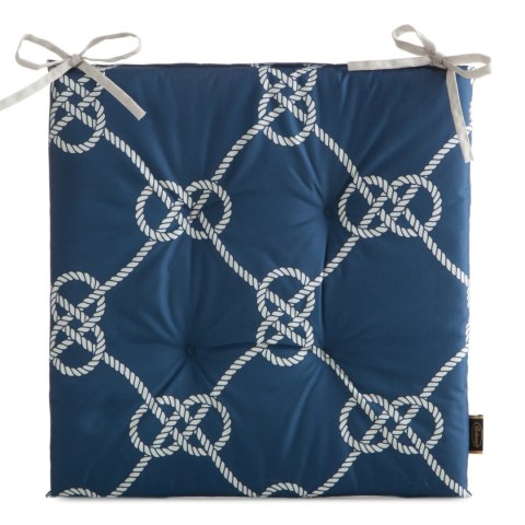Wasserdichtes Stuhlkissen Outdoor GARTEN 15A 43X43 dunkelblau weiß