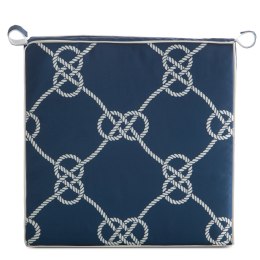 Wasserdichtes Stuhlkissen Outdoor GARTEN 15B 40X38X4 dunkelblau weiß