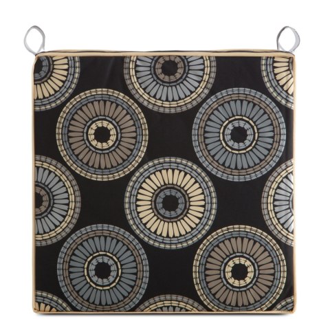 Wasserdichtes Stuhlkissen Outdoor GARTEN 19B 40X38X4 schwarz beige