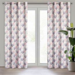 Vorhang ASETA silber rosa 140x250 Ösen