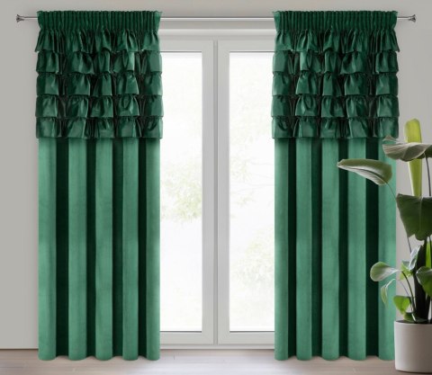 Vorhang AURA dunkelgrün 140x270 Kräuselband