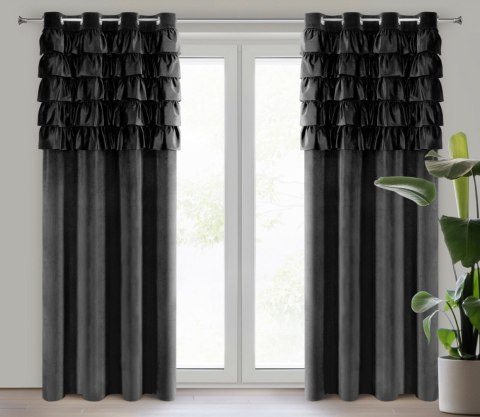 Vorhang AURA schwarz 140x250 Ösen