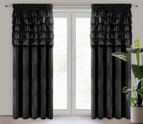 Vorhang AURA schwarz 140x270 Kräuselband