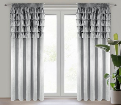 Vorhang AURA silber 140x270 Kräuselband