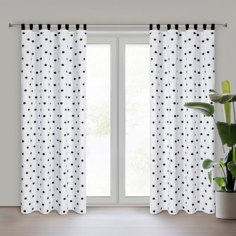 Vorhang BUSA weiß schwarz 140x270 Schlaufen