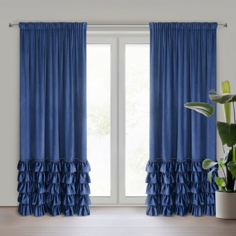 Vorhang CARLI dunkelblau 140x270 Kräuselband