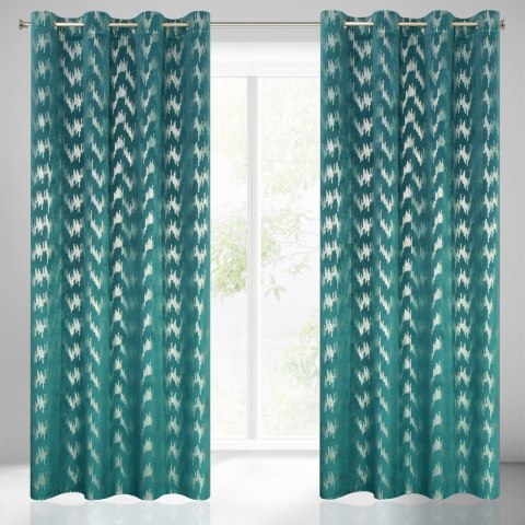 Vorhang CHILL türkis silber 140x250 Ösen