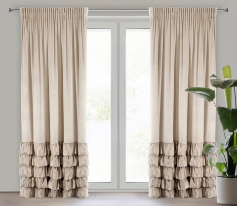 Vorhang DANI beige 140x270 Kräuselband