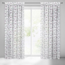 Vorhang DINA weiß lila 140x270 Kräuselband