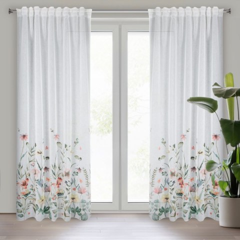 Vorhang DOLLY weiß grün 140x270 Kräuselband