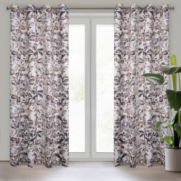 Vorhang HANA weiß braun 140x250 Ösen