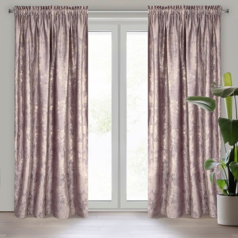 Vorhang KORNELIA rosa 140x270 Kräuselband Tunnelzug