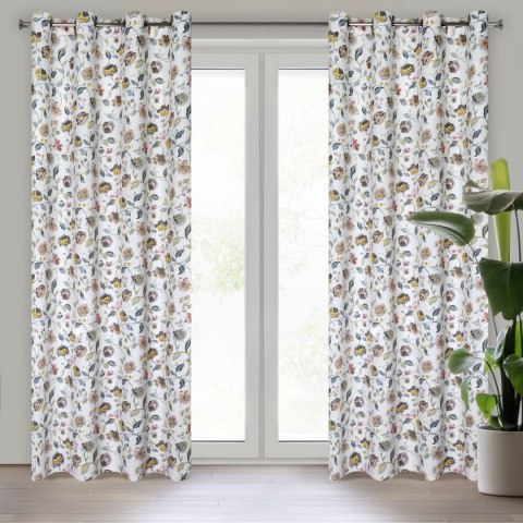 Vorhang KRIstahl weiß silber 140x250 Ösen