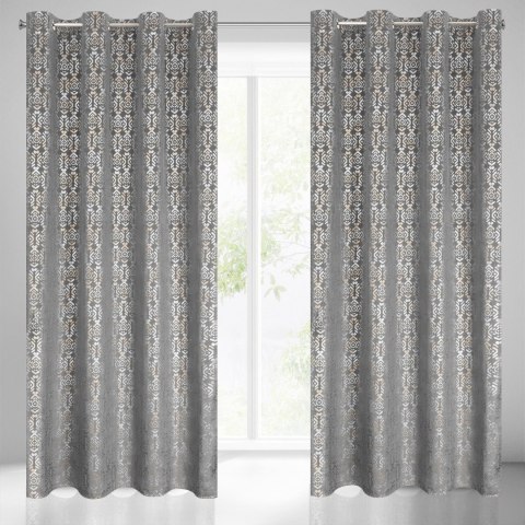 Vorhang LAURA stahl gold 140x250 Ösen