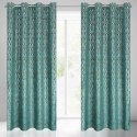 Vorhang LAURA türkis gold 140x250 Ösen