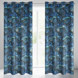 Vorhang LAZUR schwarz blau 140x250 Ösen