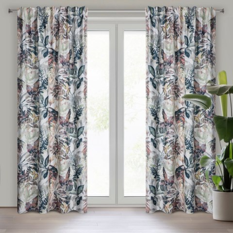 Vorhang LILIA weiß stahl 135x270 Kräuselband SZEL