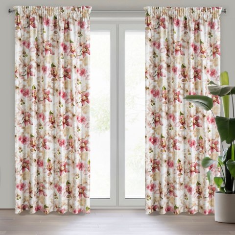 Vorhang LILLIE beige rosa 140x270 Kräuselband