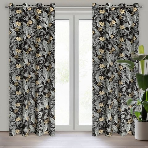 Vorhang LOREN schwarz stahl 140x250 Ösen