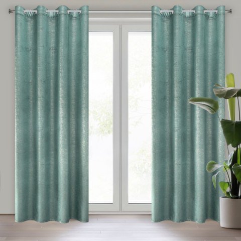 Vorhang MABEL türkis 140x250 Ösen