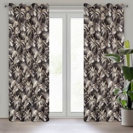 Vorhang MAGI schwarz beige 140x250 Ösen