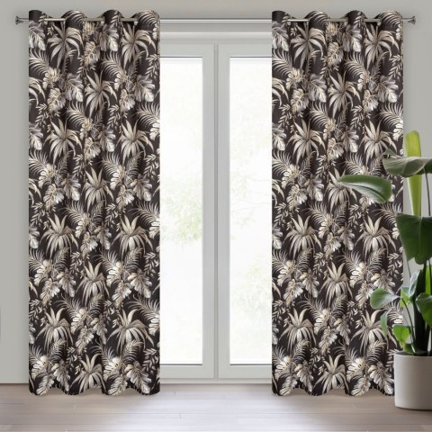 Vorhang MAGI schwarz beige 140x250 Ösen