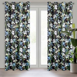 Vorhang MAJA schwarz blau 140x250 Ösen