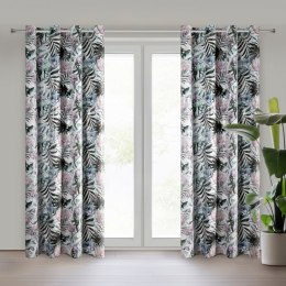 Vorhang MALIBU weiß silber 140x250 Ösen