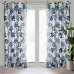 Vorhang MALTA blau silber 140x250 Ösen