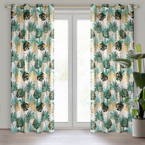 Vorhang MALTA grün gold 140x250 Ösen
