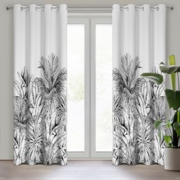 Vorhang NERINA weiß schwarz 140x250 Ösen