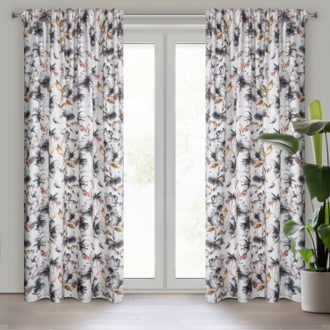 Vorhang NIKA weiß stahl 140x270 Kräuselband SZEL