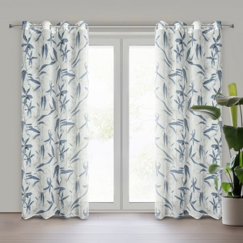 Vorhang PATI blau silber 140x250 Ösen