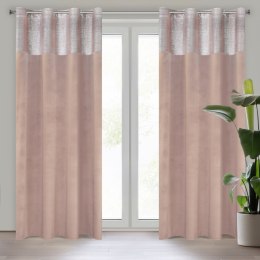 Vorhang PERI rosa silber 140x250 Ösen