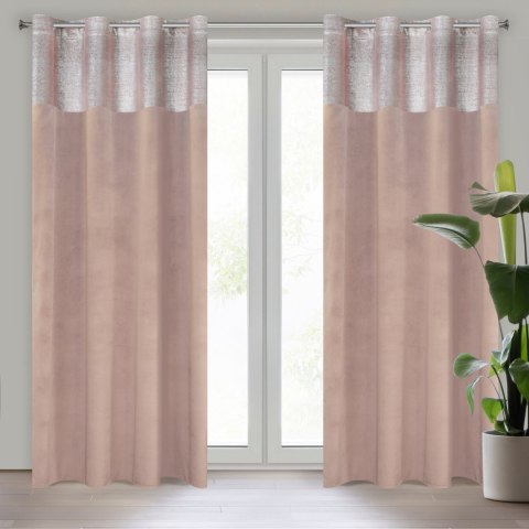 Vorhang PERI rosa silber 140x250 Ösen