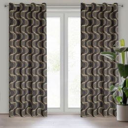 Vorhang POLA schwarz beige 140x250 Ösen