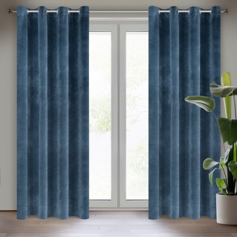 Vorhang RIA dunkelblau 140x250 Ösen 10