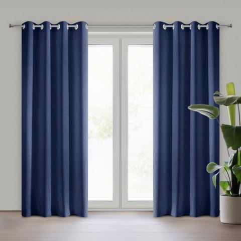 Vorhang RITA dunkelblau 140x250 Ösen