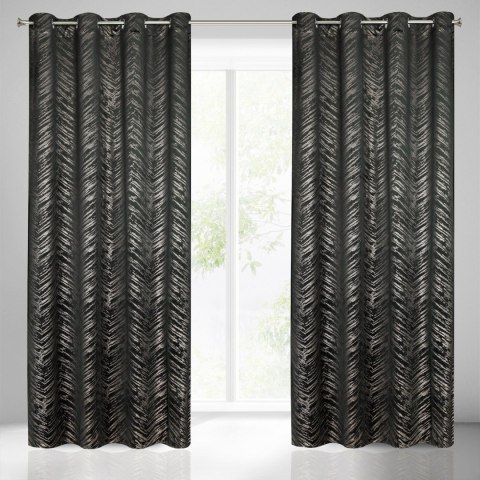 Vorhang SARA schwarz silber 140x250 Ösen