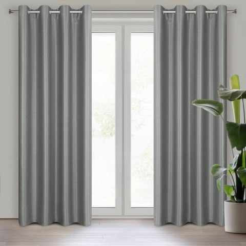 Vorhang SELINA stahl 140x250 Ösen