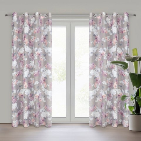 Vorhang SHERRY silber rosa 140x250 Ösen