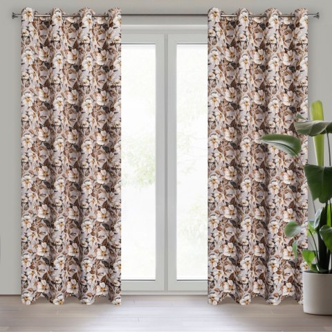 Vorhang SIMONA beige braun 140x250 Ösen