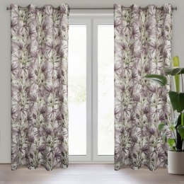 Vorhang TESSA weiß lila 140x250 Ösen