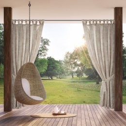 Wasserfester Terassenvorhang GARTEN 15 155X220 Schlaufen Klettverschluß