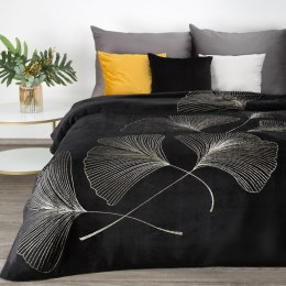 Elegante Decke mit Muster GINKO1 150x200 schwarz